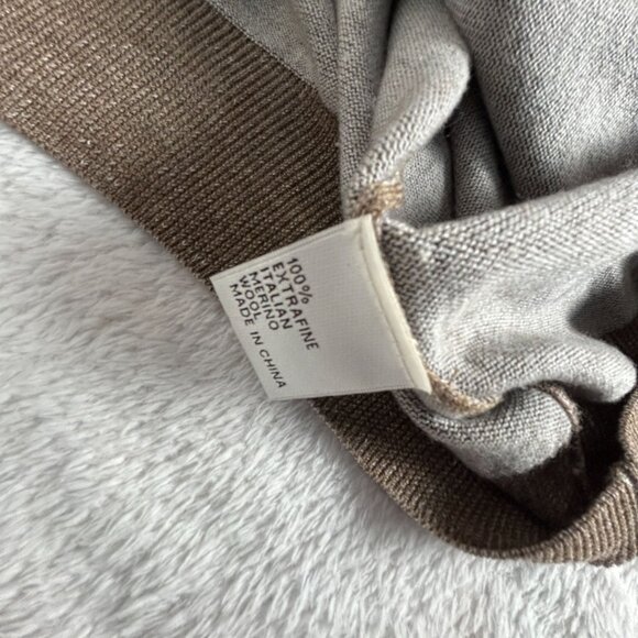 Peter Millar Mens Brown Merino Wool Quarter-Zip Sweater XL Pullover Long Sleeve - Picture 4 of 8